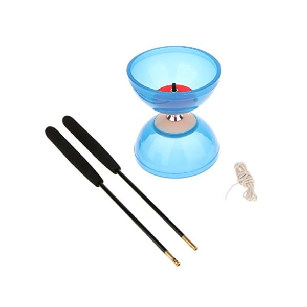 Blue Professional 5 Bearing Diabolo Handsticks & String Juggling Toy