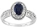 10KT WG 1.00CT SAPPHIRE WITH .14CTW DIAMOND RING