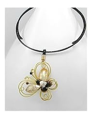 Butterfly Choker Necklace In Brass