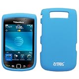EMPIRE Light Blue Rubberized Snap-On Cover Case for AT&T Blackberry Torch 9 ....