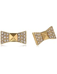 kate spade new york "Locked In" Pave Bow Stud Earrings