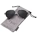 SOJOS Classic Aviator Mirrored Flat Lens Sunglasses Metal Frame with Spring Hinges SJ1030 with Black Frame/Grey Lens