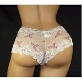 Womens Sexy Soft Stretch Lace Low Rise Boyshorts - Runs Small - XL Size 10 - 12 Lite Rose