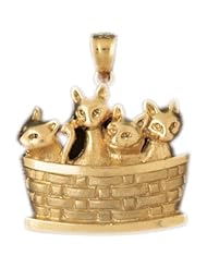 14K Yellow Gold Cat Pendant