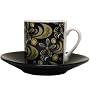 Porcelain Black & Gold 12pc Espresso Cup & Saucer Set