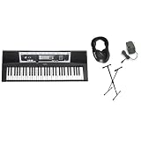 Yamaha YPT210 61 Full-Size Key Keyboard Bundle -  Professional Headphones, Keyboard Stand, and Power Supply