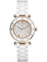 GUESS Womens Gc DIVER CHIC White Ceramic Timepiece