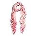 Chic Roses & Polka Dot Floral Print Scarf, Pink