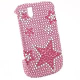 Solid Hard Plastic Snap-On Shell Case for RIM Blackberry Tour 9630 - Pink Star Bling Diamond