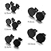 Men's 6~10mm Stainless Steel Stud Earrings Black Charm Elegant