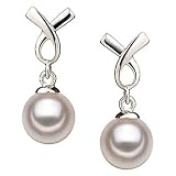 PearlsOnly Riley White 6-7mm AA Japanese Akoya Sterling Silver Pearl Earring Set