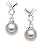 PearlsOnly Riley White 6-7mm AA Japanese Akoya Sterling Silver Pearl Earring Set
