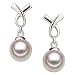 PearlsOnly Riley White 6-7mm AA Japanese Akoya Sterling Silver Pearl Earring Set