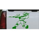6in X 4.9in Dark Green -- Paintball Man Sports Car Window Wall Laptop Decal Sticker by Rad Dezigns