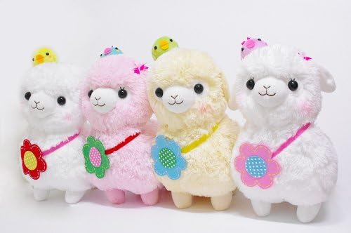 Offical Japanese Amuse 4pcs Cute Kids Arpakasso Alpaca Llama Soft Animal Stuffed Plush Toys