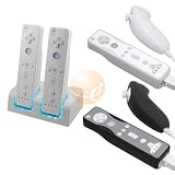 Dual Charger + Batteries + 2 x Controller Skin for Wii Remote Nunchuk