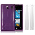 SAMSUNG i8700 OMNIA 7 GEL CASE / COVER / SKIN / SHELL - PURPLE, WITH 6-IN-1 SCREEN PROTECTOR PACK PART OF THE QUBITS ACCESSORIES RANGE