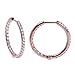 18k Rose Gold Prong-Set Diamond Hoop Earrings (3/4 title=
