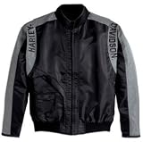 Harley-Davidson® Mens Bar & Shield Logo Nylon Jacket. Embroidered graphics on Shoulders. Black and Grey. HD 98417-08VM