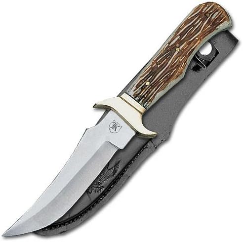 Imitation Stag Hunter Knife! Leather Sheath Included!