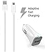 Quick Charge 2.0, Ixir Cable and Car Charger Set -Includes (1) 3.8 Ft Micro USB Cable and (1) Car Charger for Galaxy S7 S6 Edge Plus, Note 4 5, LG G4, Nexus 6 (WHITE)