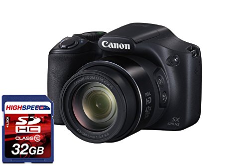Canon PowerShot SX-520 SX520 SX 520 HS Digital Camera w/ 32GB Memory Card