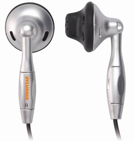 Sylvania SYL-185 Contoured Silent Cap iPod Earbuds (Silver)