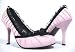 Pink Black Lace Pumps Bridal Shoes Pleated Wedding