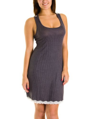 Rene Soft Racer Back Night Gown with Sheer Lace Back