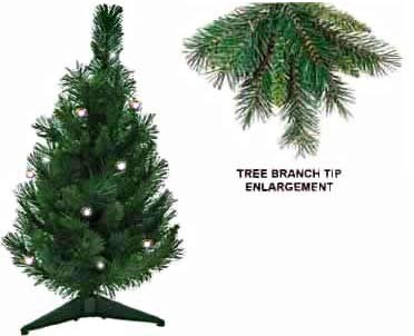 21 Inch Mixed Needle Small Prelit Artificial Miniature Christmas Trees