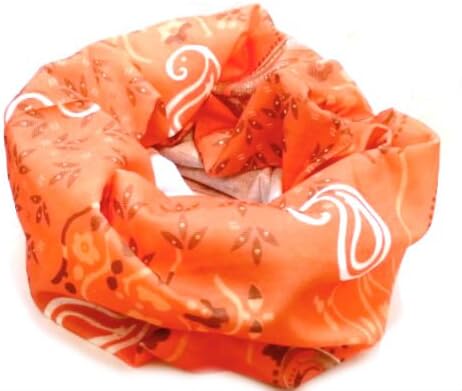 High Tech Polyester Microfiber Multi Scarf Headwear Bandana Headband(Orange paisley printed)