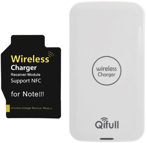 Qifull Qt10 Qi Standard Wireless Charger Receiver Set for Samsung Galaxy Note 3 / N900 / N9005 (Wireless Charging Pad and Receiver Included)