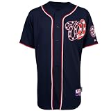 MLB Men's Washington Nationals Six Button Cool Base Authentic Alternate Jersey (Navy, 40/Medium)