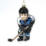 Pack of 3 NHL San Jose Sharks Glass Hockey Player Christmas Ornaments 4"