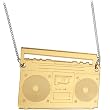 Gold Public Speaker Ghetto Blaster Necklace