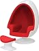 Lexington Modern Eero Aarnio Alpha Shell Egg Chair and Ottoman, Red