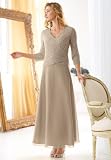 Mock-Wrap Beaded Gown