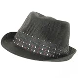 New PP Waterproof 3 Pleat Stingy Fedora Crush Hat Black Large - Extra Large