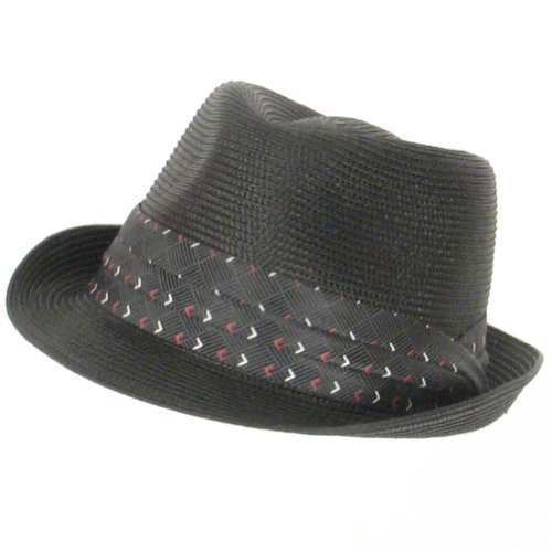 PP WATERPROOF 3 PLEAT STINGY FEDORA CRUSH HAT BLACK MEDIUM