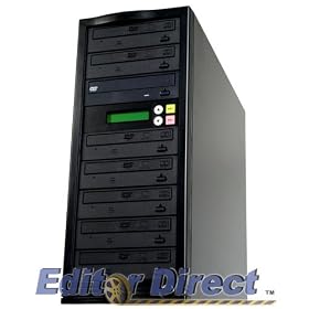 Editor Direct -7 Target, Standalone 1 to 7 Target 20X CD DVD Tower Duplicator Copier Replicator Burner Duplication Replication Recorder with built in 250G DVD image Hard Drive Pioneer 217