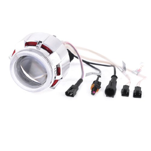 uxcell® Angel Eye Motorcycle Auto HID Projector Lens White Lamp Light Kit uxcell® Angel Eye Motorcycle Auto HID Projector Lens White Lamp Light Kit
