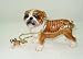 English Bulldog Figurine Austrian Crystal Jeweled Hinged Trinket Box w Pendant Necklace