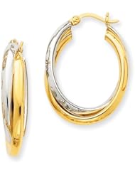 Crossover Double Oval Hoops in 14k Two-tone Gold, 25mm (1")