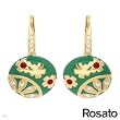 ROSATO Made in Italy Majestic Earrings With Cubic zirconia Made of Two tone Enamel and 14K/925 Gold plated Silver. Total item weight 6.7g Length 25mm