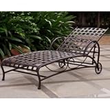 International Caravan Santa Fe Wrought Iron Chaise Lounge