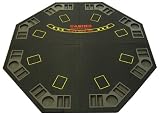 Black 4-Fold Octagon Poker/Blackjack Table Top