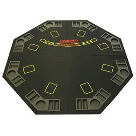 Black 4-Fold Octagon Poker/Blackjack Table Top