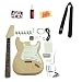 Saga ST-10 Build-Your-Own S-Style Electric Guitar Kit Bundle with Strap, Pick Card, Polish, and Polishing Cloth