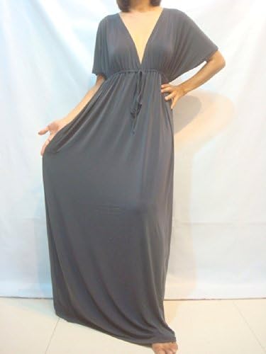 The Sisters New Women Gray VNeck Kimono Long Maxi Dress Plus Size L XXL 14 16
