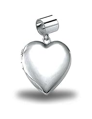 Sterling Silver "Pandora Style" Bead Charm Heart Locket - Locket comes in 2 Sizes